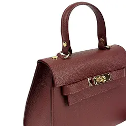 Невелика класична шкіряна сумочка Firenze Italy F-IT-9866DR бордова - мініатюра 10