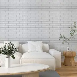 Панель стінова Sticker Wall 700х700х4мм Біла цегла зі сріблом SW-00001502 - мініатюра 7