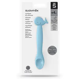 Ложка силіконова Suavinex Animal з китом блакитна (401352) - мініатюра 3