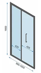 Душова кабіна Rea Rapid Fold 90x100 black REA-K6422 + REA-K6420, Чорний матовий, Універсальна, прозрачний, Чорний матовий - мініатюра 6