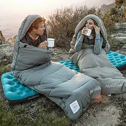 Спальник з капюшоном Naturehike M400 CNK2350WS023, (1°C), правий, зелений - мініатюра 2