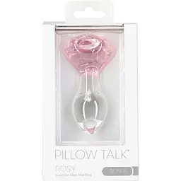 Скляна анальна пробка Pillow Talk Rosy Luxurious Glass Anal Plug - мініатюра 5