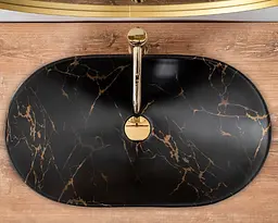 Умивальник Rea Royal 36x60,5 black marble mat (REA-U7478), Матова - мініатюра 3