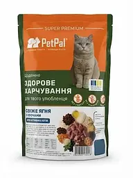 Cухий корм PetPal для дорослих активних котів з ягням та овочами, 12кг 