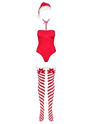 Еротичний боді Obsessive Kissmas L/XL червоний - мініатюра 4