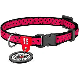 Нашийник для собак Waudog Nylon Кавун, з QR-паспортом, пластиковый фастекс, XS, 20-30х1 см