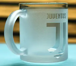 Скляна чашка 320 мл ФК  Juventus Ювентус з гравіюванням подарунок для фаната  футбольна кружка - мініатюра 2