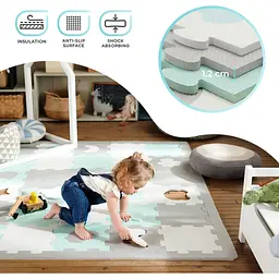Килимок-пазл Kinderkraft Luno Shapes Mint 30 елементів (KPLUSH00MIN0000) - мініатюра 11