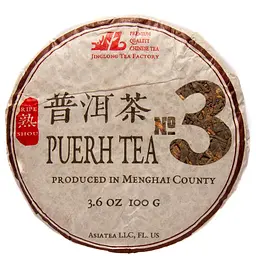 Чай Jinglong Tea Factory Шу Пуер Цзин Лун №3 2021 р. - млинець, 100 г