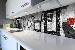 Вініловий кухонний фартух Ретро Чорно-білий наклейка ПВХ фоторамки Анотація Сірий Happy Pocket Z180401 - мініатюра 2