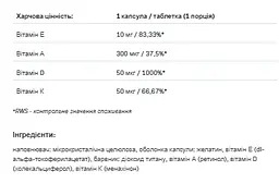 Вітамінний комплекс Vitamin ADEK Complex 60 капс - мініатюра 2