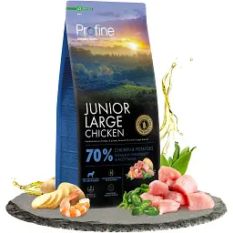 Сухий корм для цуценят та юніорів великих порід Profine Junior Large Chicken and Potatoes з куркою та картоплею 12 кг - мініатюра 2