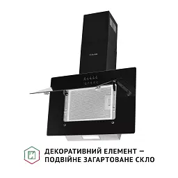 Витяжка декоративна похила Perfelli DN 6142 BL LED - мініатюра 3