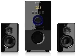 Колонки 2.1 REAL-EL M-555 Black, сателіти 2 x 12.5 Вт, сабвуфер 30 Вт, МДФ, Bluetooth, FM-тюнер, USB/SD, дисплей, живлення від мережі 220V, керування спереду + пульт ДК - мініатюра 5