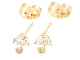 Сережки Xuping Позолота 18K пусети "Кришталеві парасольки" 271762