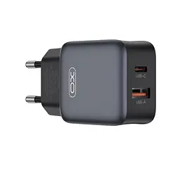 Адаптер живлення зарядний пристрій XO L156 30 W 2 порти USB-A + USB-C