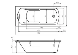 Ванна акрилова Rho Vrgo ВZ07 170x75 BZ0700500000000 - мініатюра 2