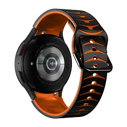 Ремінець для Samsung Galaxy Watch 6 - чорно-жовтогарячий ширина кріплення 20мм силікон Watchbands Scales (W19-7WB612111106) - мініатюра 2