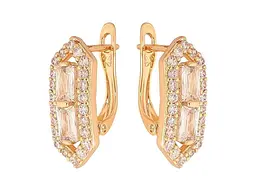 Сережки Xuping англійська застібка Позолота 18K "Візерунок з кристалами" арт.307249