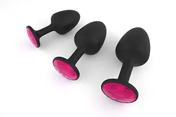 Анальна пробка зі зміщеним центром ваги та кристалом Dorcel Geisha Plug Ruby M, 8х3.2 см, червоний - мініатюра 2