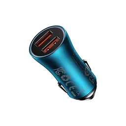 Автомобільний зарядний пристрій Baseus Golden Contactor Max Dual 60W USB + USB blue (CGJM000003)