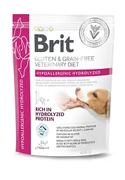 Сухий корм Brit VetDiet Dog Hypoallergenic Hydrolyzed для собак із харчовою алергією з гідролізованим білком, 400 г