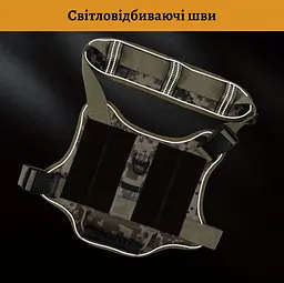 Шлейка для собак HIPHOPET, тактичний жилет із ручкою чорний, M - мініатюра 4