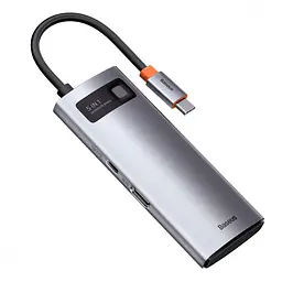 USB-Хаб Baseus USB-C Metal Gleam Series 5in1 Gray (CAHUB-CX0G) - мініатюра 9