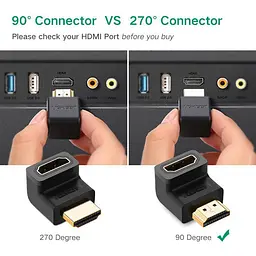 Перехідник Ugreen HDMI Male to Female Adapter Down 90° [20109] [63389] - мініатюра 2