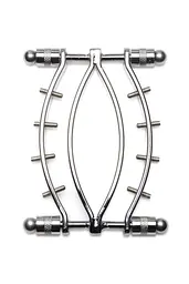 Затискач для статевих губ Master Series Spread'Em Poker Vagina Clamp with Adjustable Pressure Screws - мініатюра 2