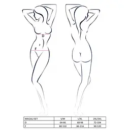 Комплект білизни Passion Exclusive MAGALI SET OpenBra XXL/XXXL, red, стрепи, ліф, трусики і пояс - мініатюра 6