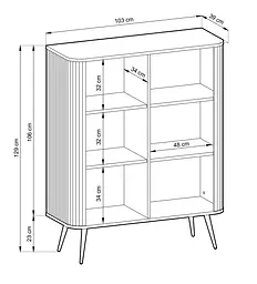 Комод Perfect Home Зова / Zova 2-дверний з чорними ніжками K103 Білий (PFH-091285) - мініатюра 3