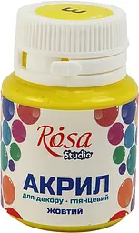 Акрил для декору Rosa Talent 20мл глянцевий жовтий 21003/2783