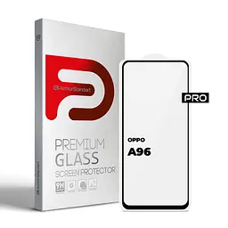 Захисне скло на OPPO A96 з олеофобним покриттям, Pro, повне проклеювання, антистатичний і пиловідштовхуючий шар, 9H, самоклеючеся, 2.5D, на весь екран, антистатичний клей, ArmorStandart (ARM61037)