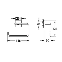 Тримач для рушника Grohe QuickFix Start Cube 409752430 Чорний матовий - мініатюра 2