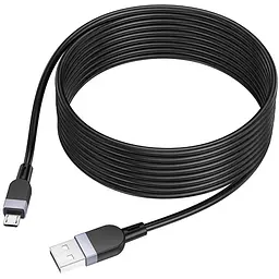 Дата кабель Hoco X109 Energy silicone USB to MicroUSB (3m) Black - мініатюра 3