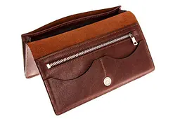 Портмоне Сinturino, коньяк GRANDE PELLE 19.5х10х2.5 см acs0032237 - мініатюра 3