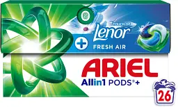 Капсули для прання Ariel Все-в-1 Дотик свіжого повітря Lenor 26 шт. - мініатюра 2