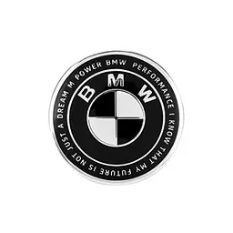 Емблема керма Bmw 45мм чорно-біла з написом "I KNOW THAT MY FUTURE..." OEM 51148132375