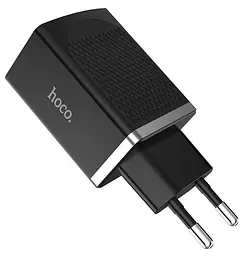 Мережевий зарядний пристрій Hoco 1USB C42A QC 3.0 3A Black - мініатюра 2