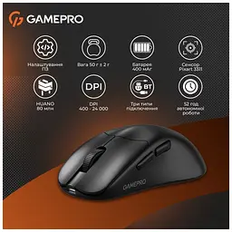 Мишка GamePro Genesis Avenger Wireless/Bluetooth/USB Black (GM096B) - мініатюра 12