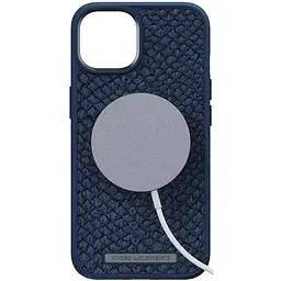 Чохол-накладка Njord Salmon Leather MagSafe Case Blue для iPhone 14 (NA41SL01) - мініатюра 5
