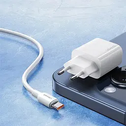 МЗП Usams US-CC226 Kit-Yi Ser. 20W (1USB-C) + кабель Type-C to Type-C White - мініатюра 5