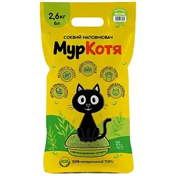 Наповнювач для туалетів Муркотя соя еко аромат яблуко 2.6 кг 
