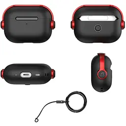 Силіконовий чохол Primo Headphone для AirPods Pro 2 Black/Red - мініатюра 3