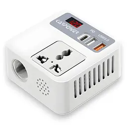 Автомобільний перетворювач напруги з 12 на 220 В Carinverter JX03 з USB, Type-C і дисплеєм, інвертр від прикурювача - мініатюра 4