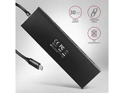 Мультипортовий адаптер AXAGON SuperSpeed Flat USB-C Black (HUE-F7C) - мініатюра 4