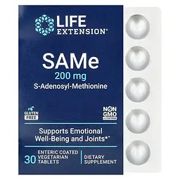 Амінокислота SAMe 200 mg, 30 таблеток Life Extension vit0004081 - мініатюра 1