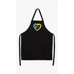 Фартух Серце Ukraine One Size Чорний
