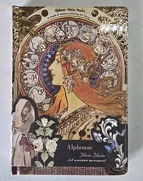 Блокнот А5/128арк. "WB" /JZA5128-2299/ кольор.аркуші,тв. обкл. фольгована, Альфонс Муха (1/20/80) - мініатюра 2
